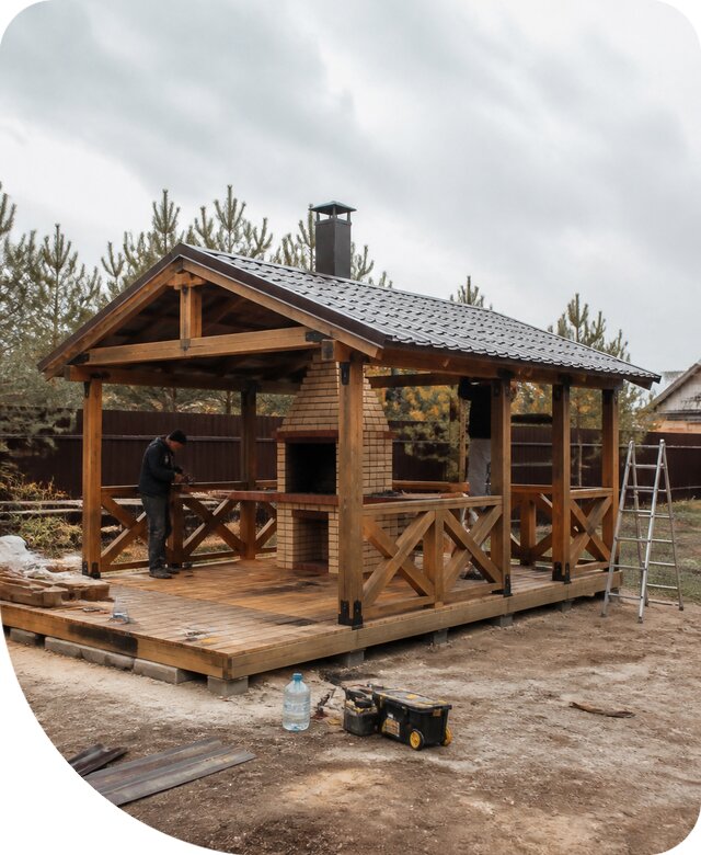Строительство беседки с мангалом под ключ в Климовске